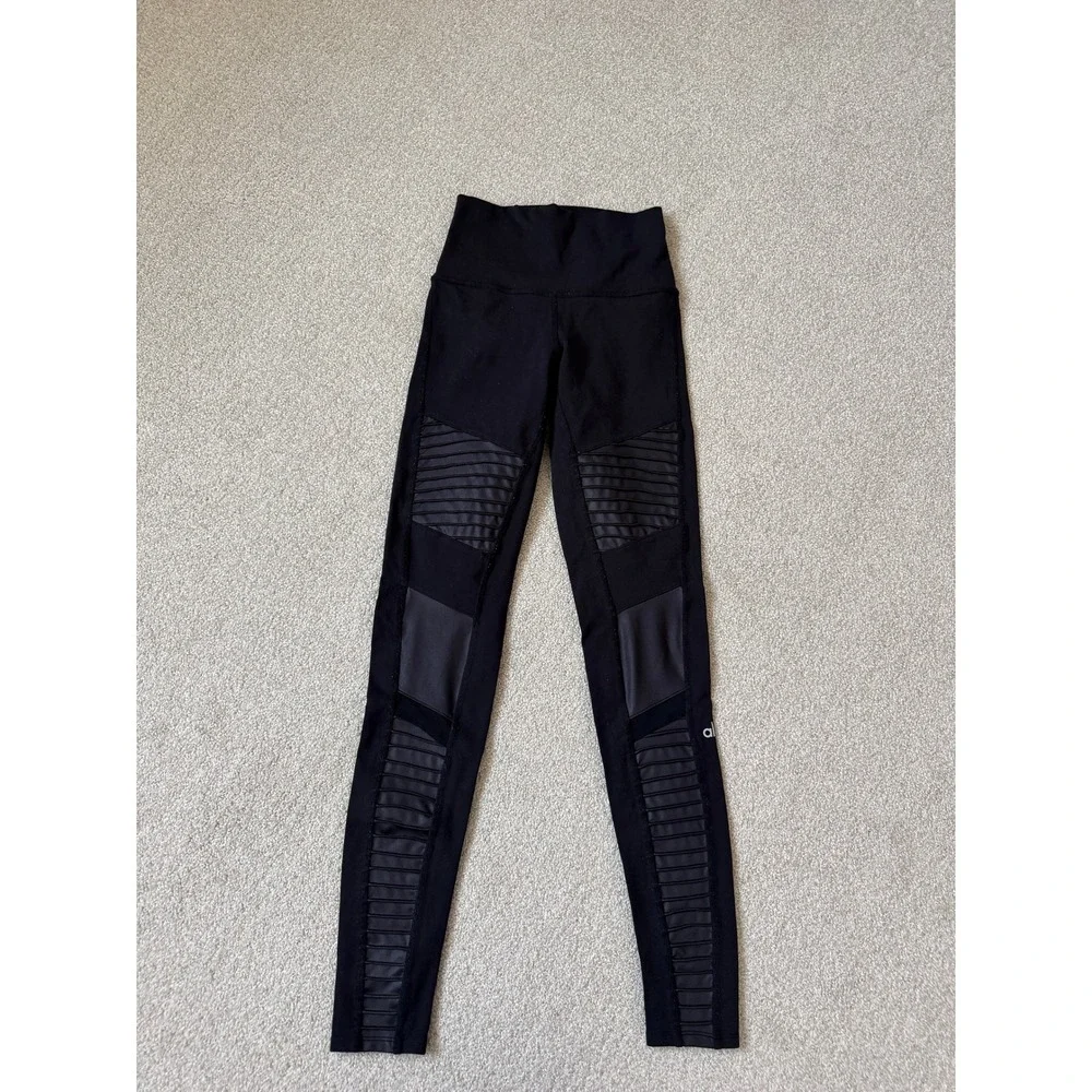Alo Yoga Moto Leggings Size S Black High Waisted